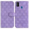 For Samsung Galaxy M30s / M21 Double 8-shaped Embossed Leather Phone Case(Purple)