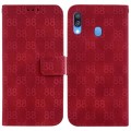 For Samsung Galaxy A40 Double 8-shaped Embossed Leather Phone Case(Red)