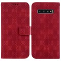 For Samsung Galaxy S10+ Double 8-shaped Embossed Leather Phone Case(Red)