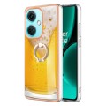 For OnePlus Nord CE 3 Electroplating Dual-side IMD Phone Case with Ring Holder(Draft Beer)