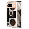 For Google Pixel 8 Electroplating Dual-side IMD Phone Case with Ring Holder(Retro Radio)