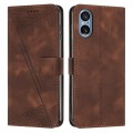 For Sony Xperia 5 V Dream Triangle Leather Phone Case with Lanyard(Brown)