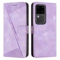 For vivo S18 / S18 Pro Dream Triangle Leather Phone Case with Lanyard(Purple)