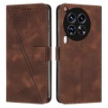 For Tecno Camon 30 Premier Dream Triangle Leather Phone Case with Lanyard(Brown)