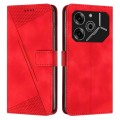 For Tecno Pova 6 Pro Dream Triangle Leather Phone Case with Lanyard(Red)