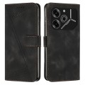 For Tecno Pova 6 Pro Dream Triangle Leather Phone Case with Lanyard(Black)