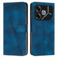 For Tecno Pova 6 Dream Triangle Leather Phone Case with Lanyard(Blue)