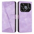 For Tecno Pova 6 Dream Triangle Leather Phone Case with Lanyard(Purple)