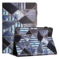For Samsung Galaxy Tab A9+ Sewing Litchi Texture Smart Leather Tablet Case(Marble)