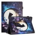 For Samsung Galaxy Tab A9+ Sewing Litchi Texture Smart Leather Tablet Case(Cat)