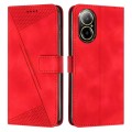 For Realme C67 4G Global Dream Triangle Leather Phone Case with Lanyard(Red)