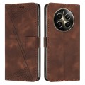 For Realme 12+ Dream Triangle Leather Phone Case with Lanyard(Brown)