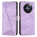 For Realme 12 Dream Triangle Leather Phone Case with Lanyard(Purple)