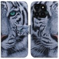 For Honor X6a Coloured Drawing Flip Leather Phone Case(Tiger)
