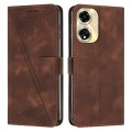 For OPPO A59 5G Dream Triangle Leather Phone Case with Lanyard(Brown)