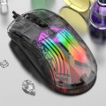 XUNFOX XYH20RGB Transparent 2400DPI RGB Light Wired Gaming Mouse, Cable Length: 1.2m(Black)