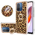 For Xiaomi Redmi 12C / 11A 4G Electroplating Dual-side IMD Phone Case with Ring Holder(Leopard Prin