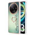 For Xiaomi Redmi A3 Electroplating Dual-side IMD Phone Case with Ring Holder(Smile)