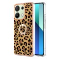 For Xiaomi Redmi Note 13 4G Global Electroplating Dual-side IMD Phone Case with Ring Holder(Leopard