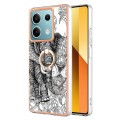 For Xiaomi Redmi Note 13 5G Global Electroplating Dual-side IMD Phone Case with Ring Holder(Totem El