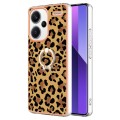 For Xiaomi Redmi Note 13 Pro+ 5G Electroplating Dual-side IMD Phone Case with Ring Holder(Leopard Pr