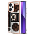 For Xiaomi Redmi Note 13 Pro+ 5G Electroplating Dual-side IMD Phone Case with Ring Holder(Retro Radi