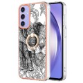 For Samsung Galaxy A15 5G Electroplating Dual-side IMD Phone Case with Ring Holder(Totem Elephant)