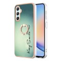 For Samsung Galaxy A25 5G Electroplating Dual-side IMD Phone Case with Ring Holder(Smile)