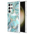 For Samsung Galaxy S24 Ultra 5G Electroplating Splicing Marble TPU Phone Case(Blue)