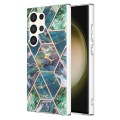 For Samsung Galaxy S24 Ultra 5G Electroplating Splicing Marble TPU Phone Case(Blue Green)