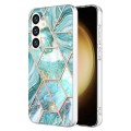 For Samsung Galaxy S24 5G Electroplating Splicing Marble TPU Phone Case(Blue)