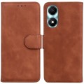 For Honor X5 Plus / Play 40C Skin Feel Pure Color Flip Leather Phone Case(Brown)