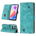 For Honor X6a Skin-feel Embossed Leather Phone Case(Green)