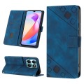 For Honor X6a Skin-feel Embossed Leather Phone Case(Blue)