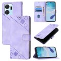 For Honor X7a / Play7T 5G Skin-feel Embossed Leather Phone Case(Light Purple)