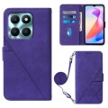 For Honor X6a Crossbody 3D Embossed Flip Leather Phone Case(Purple)