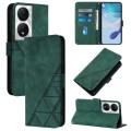 For Honor 90 Smart Global/X7b 4G/5G Global Crossbody 3D Embossed Flip Leather Phone Case(Dark Green)