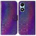 For Honor X5 Plus / Play 40C Colorful Magnetic Buckle Leather Phone Case(Purple)
