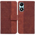 For Honor X5 Plus / Play 40C Geometric Embossed Leather Phone Case(Brown)