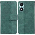 For Honor X5 Plus / Play 40C Geometric Embossed Leather Phone Case(Green)