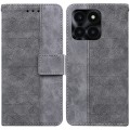 For Honor X6a Geometric Embossed Leather Phone Case(Grey)