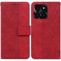 For Honor X6a Geometric Embossed Leather Phone Case(Red)