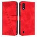 For Samsung Galaxy A01 / M01 Dream Triangle Leather Phone Case with Long Lanyard(Red)
