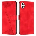 For Samsung Galaxy A04e Dream Triangle Leather Phone Case with Long Lanyard(Red)