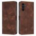 For Samsung Galaxy A54 Dream Triangle Leather Phone Case with Long Lanyard(Brown)