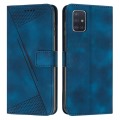 For Samsung Galaxy M51 Dream Triangle Leather Phone Case with Long Lanyard(Blue)