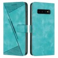 For Samsung Galaxy S10 Dream Triangle Leather Phone Case with Long Lanyard(Green)