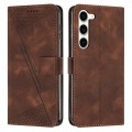 For Samsung Galaxy S23 5G Dream Triangle Leather Phone Case with Long Lanyard(Brown)