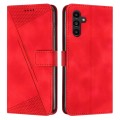 For Samsung Galaxy A15 Dream Triangle Leather Phone Case with Long Lanyard(Red)