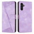 For Samsung Galaxy A15 Dream Triangle Leather Phone Case with Long Lanyard(Purple)